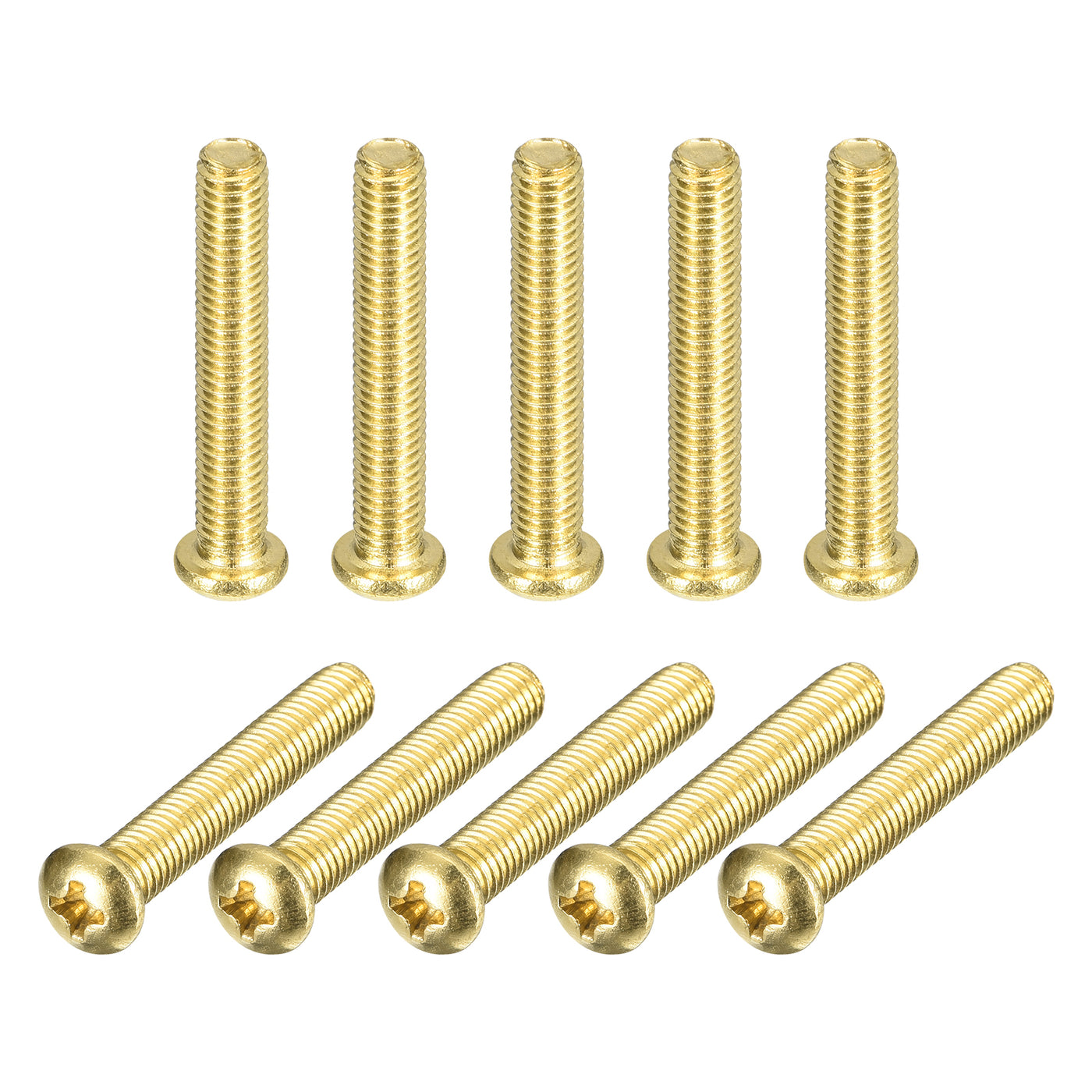 uxcell Uxcell Brass Machine Screws, M5x30mm Phillips Pan Head Fastener Bolts for Furniture, Office Equipment, Electronics 20Pcs