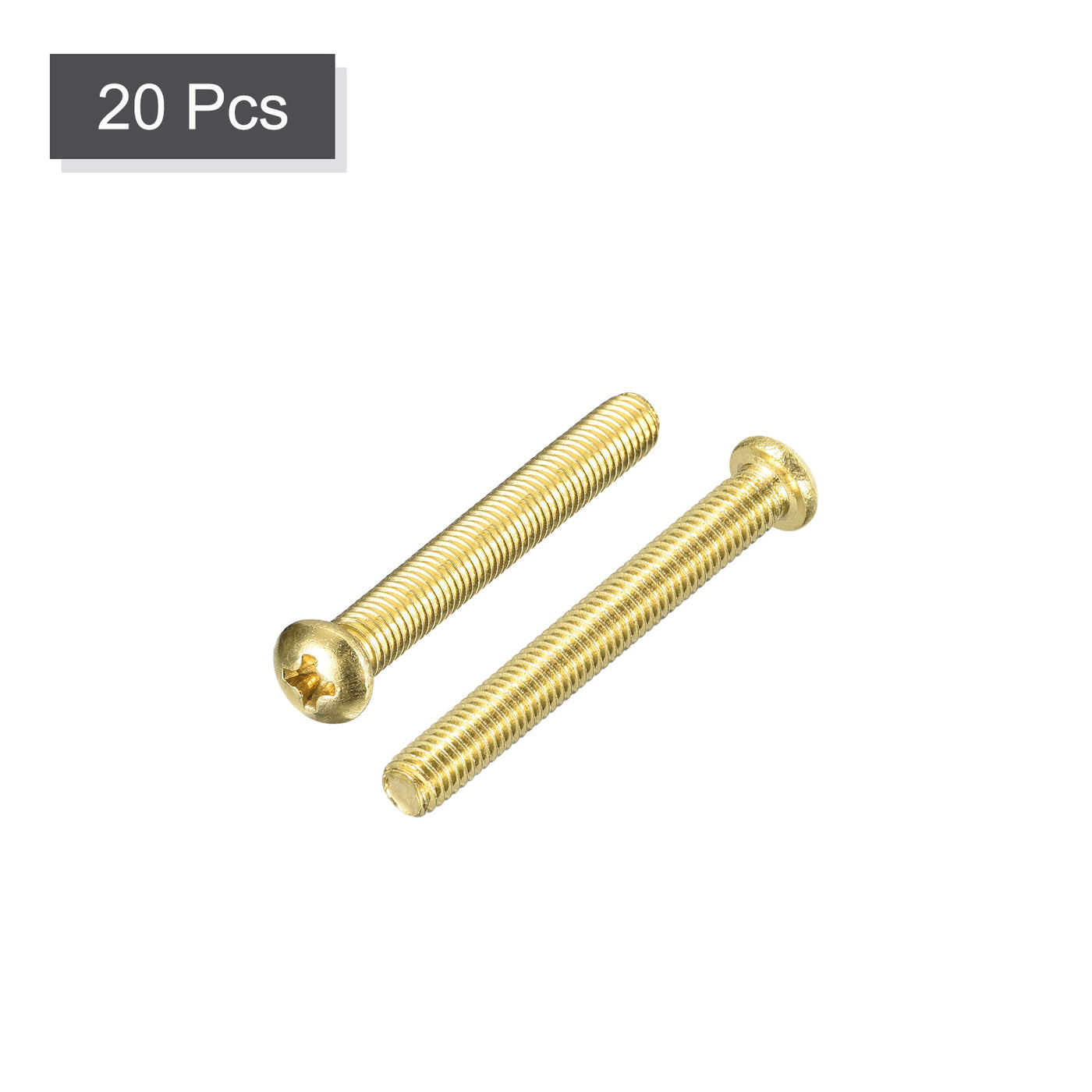 uxcell Uxcell Brass Machine Screws, M5x40mm Phillips Pan Head Fastener Bolts for Furniture, Office Equipment, Electronics 20Pcs