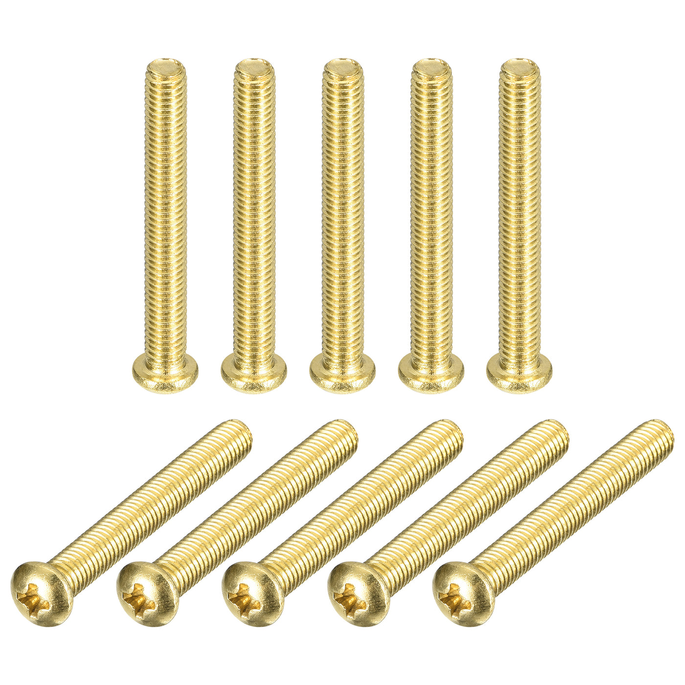 uxcell Uxcell Brass Machine Screws, M5x40mm Phillips Pan Head Fastener Bolts for Furniture, Office Equipment, Electronics 20Pcs