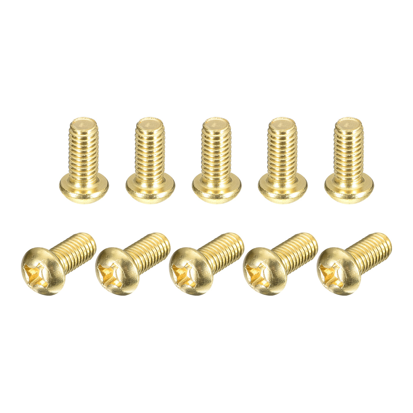 uxcell Uxcell Brass Machine Screws, M6x12mm Phillips Pan Head Fastener Bolts for Furniture, Office Equipment, Electronics 20Pcs