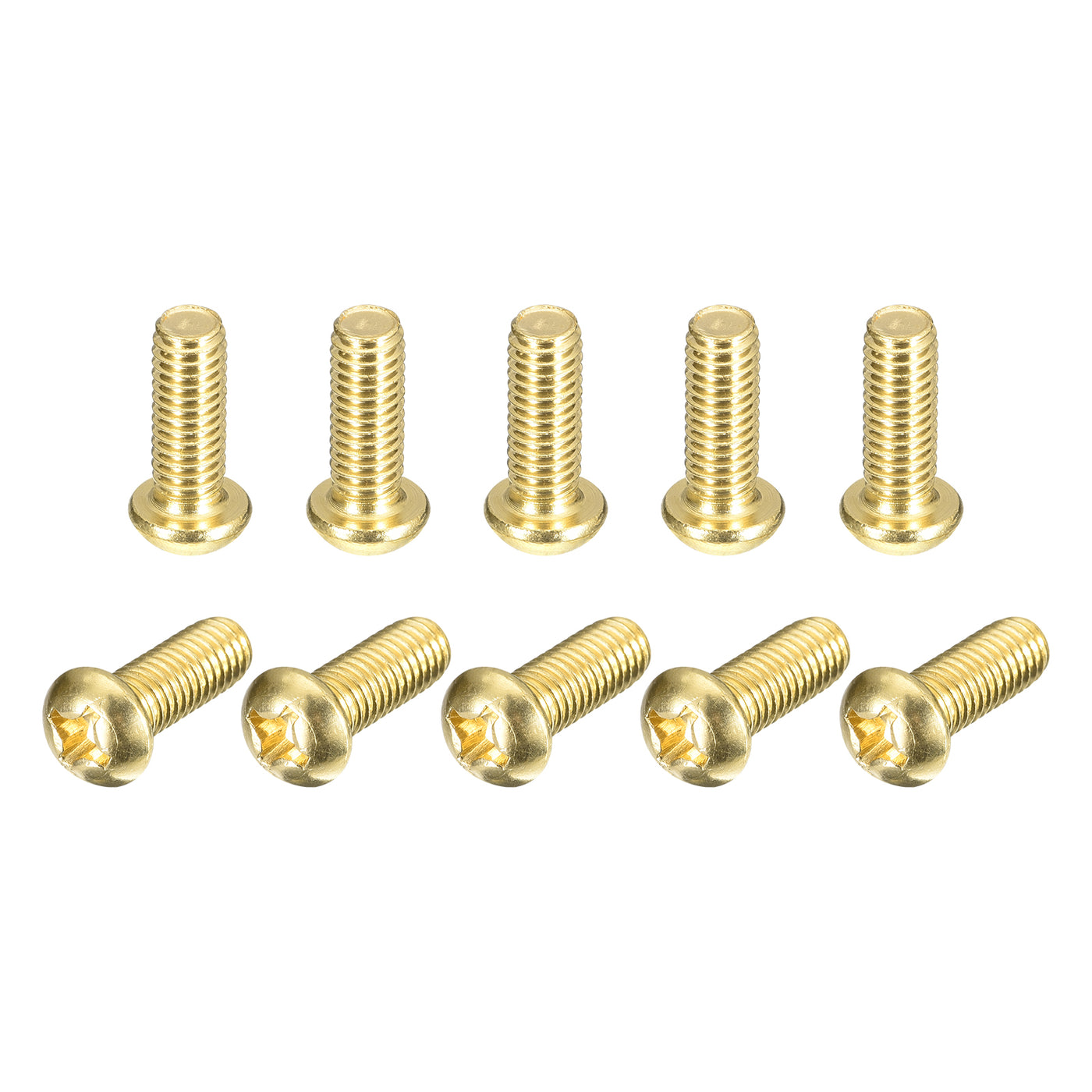 uxcell Uxcell Brass Machine Screws, M6x16mm Phillips Pan Head Fastener Bolts for Furniture, Office Equipment, Electronics 20Pcs