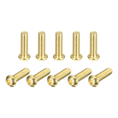 Harfington Uxcell Brass Machine Screws, M6x20mm Phillips Pan Head Fastener Bolts for Furniture, Office Equipment, Electronics 20Pcs