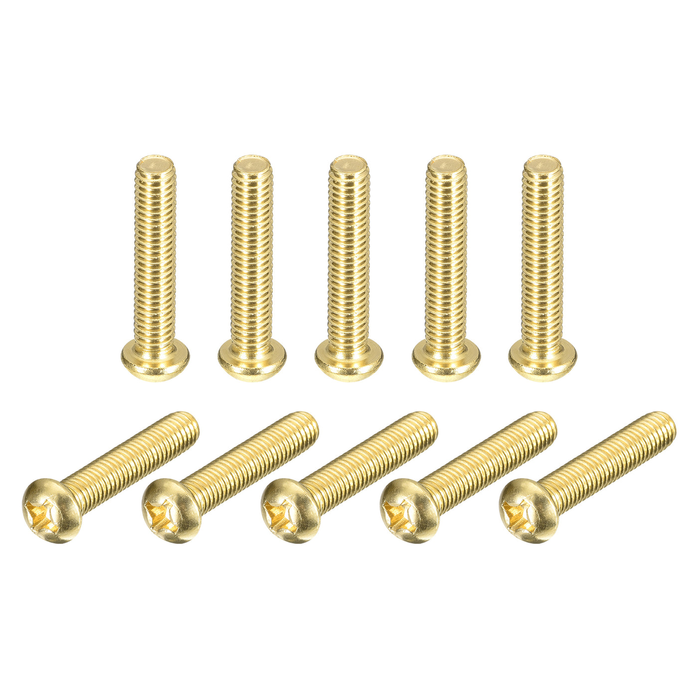 uxcell Uxcell Brass Machine Screws, M6x30mm Phillips Pan Head Fastener Bolts for Furniture, Office Equipment, Electronics 20Pcs