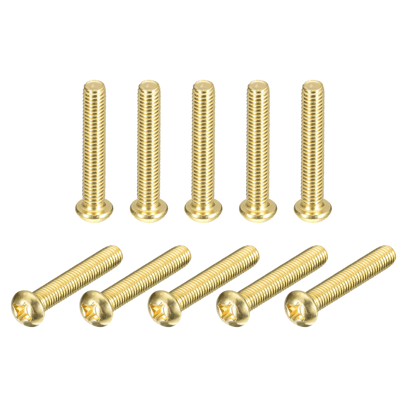 uxcell Uxcell Brass Machine Screws, M6x35mm Phillips Pan Head Fastener Bolts for Furniture, Office Equipment, Electronics 20Pcs