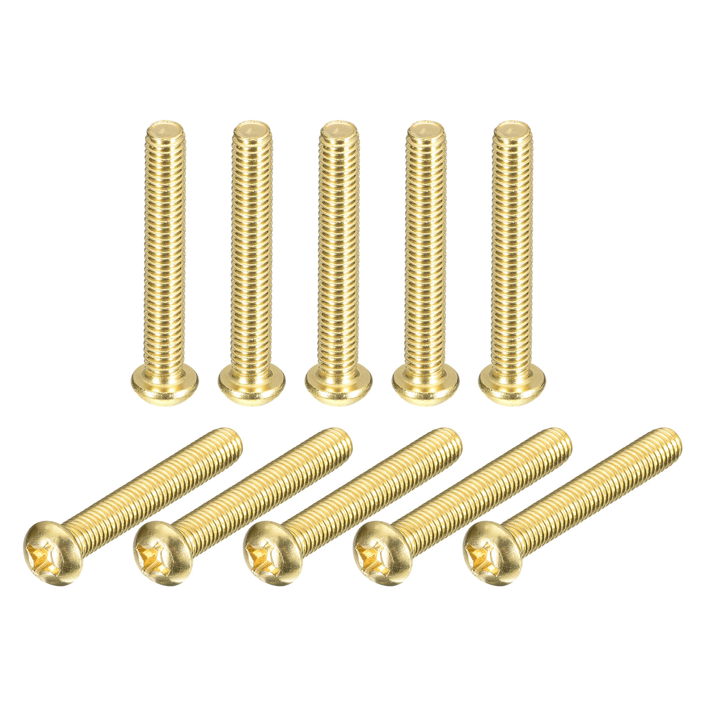 uxcell Uxcell Brass Machine Screws, M6x40mm Phillips Pan Head Fastener Bolts for Furniture, Office Equipment, Electronics 20Pcs