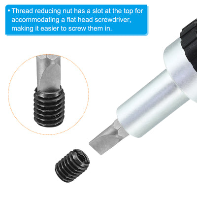 Harfington Grade 8.8 Carbon Steel Threaded Repair Insert Nut, 5pcs M5x0.8 Female to M8x1.25 Male High Strength Screw Sleeve Inserts Reducing Adapter Reducer 10mm