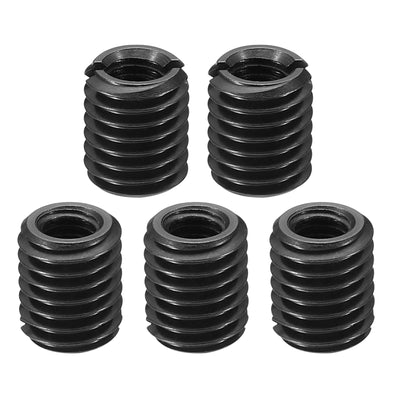 Harfington Grade 8.8 Carbon Steel Threaded Repair Insert Nut, 5pcs M6x1 Female to M10x1.5 Male High Strength Screw Sleeve Inserts Reducing Adapter Reducer 12mm