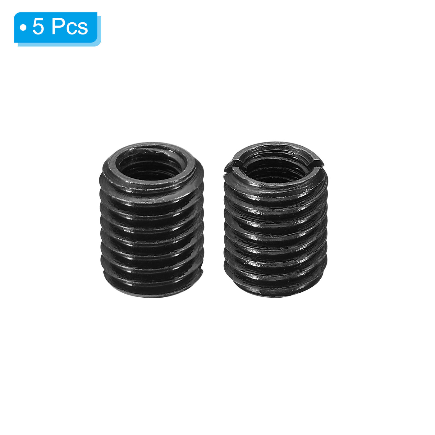 Harfington Grade 8.8 Carbon Steel Threaded Repair Insert Nut, 5pcs M8x1.25 Female to M12x1.75 Male Screw Sleeve Inserts Reducing Adapter Reducer 15mm