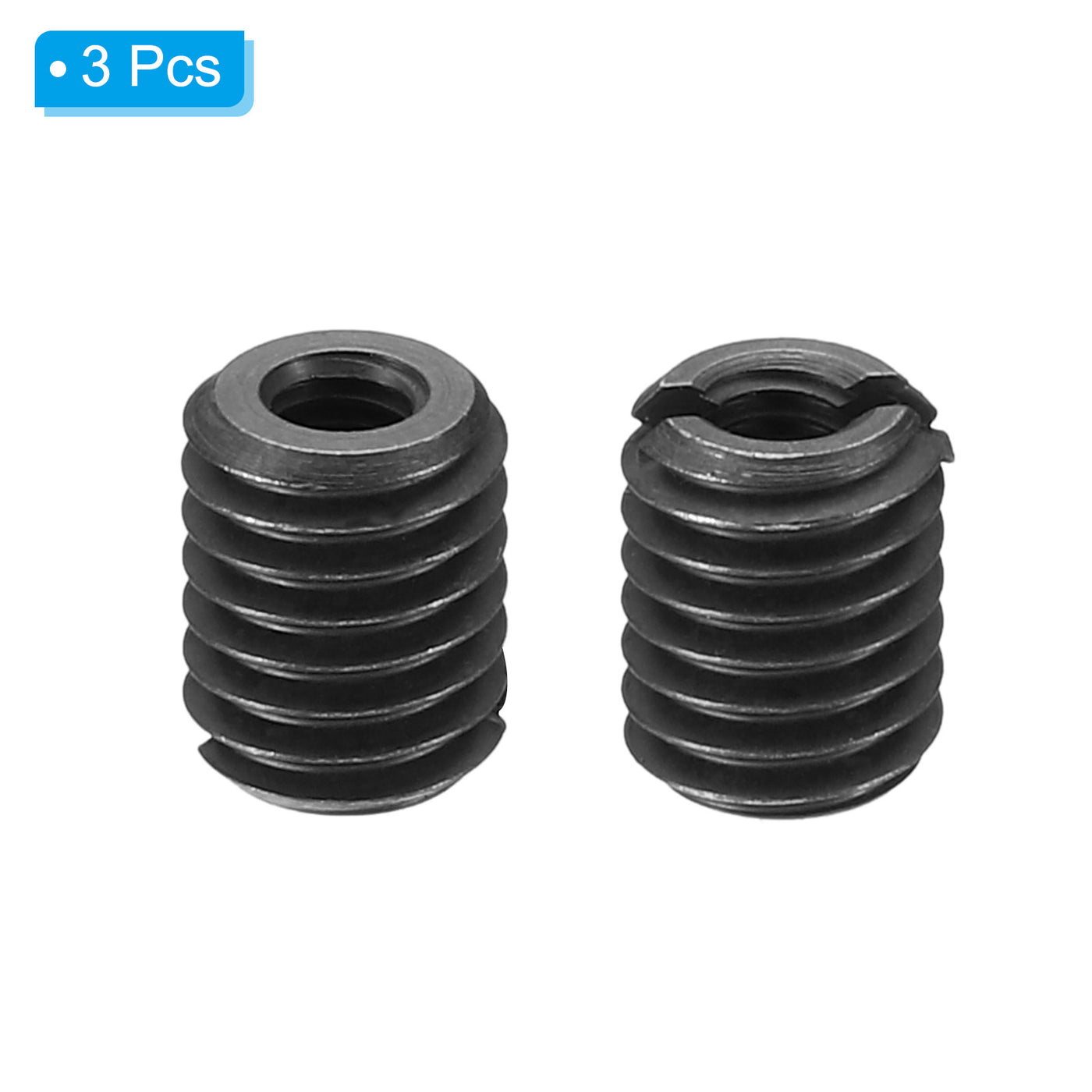 Harfington Grade 8.8 Carbon Steel Threaded Repair Insert Nut, 3pcs M4x0.7 Female to M8x1.25 Male High Strength Screw Sleeve Inserts Reducing Adapter Reducer 10mm