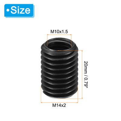 Harfington Grade 8.8 Carbon Steel Threaded Repair Insert Nut, 3pcs M10x1.5 Female to M14x2 Male High Strength Screw Sleeve Inserts Reducing Adapter Reducer 20mm