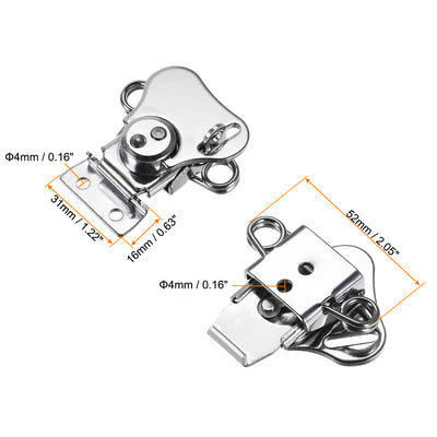 Harfington Uxcell Twist Latches, Iron Spring Loaded Butterfly Twist Latch for Box, 2.2x2" 1Pcs