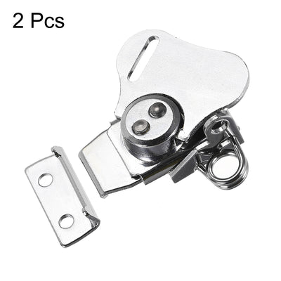 Harfington Uxcell Twist Latches, Iron Spring Loaded Butterfly Twist Latch for Box, 2.2x2" 2Pcs