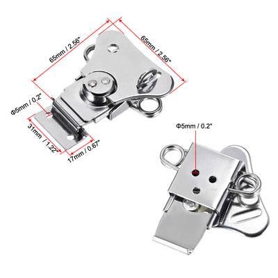 Harfington Uxcell Twist Latches, Iron Spring Loaded Butterfly Twist Latch for Box, 3.1x2.6" 2Pcs