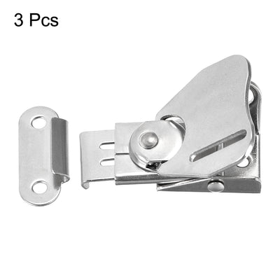 Harfington Uxcell Twist Latches, Stainless Steel Spring Loaded Butterfly Twist Latch 2.4x1.5" 3Pcs