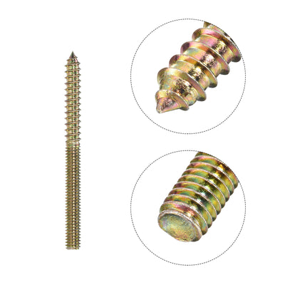 Harfington Uxcell 5/16-18x3-3/4" Hanger Bolts, 8pcs Double Ended Screws Wood Dowel Screws