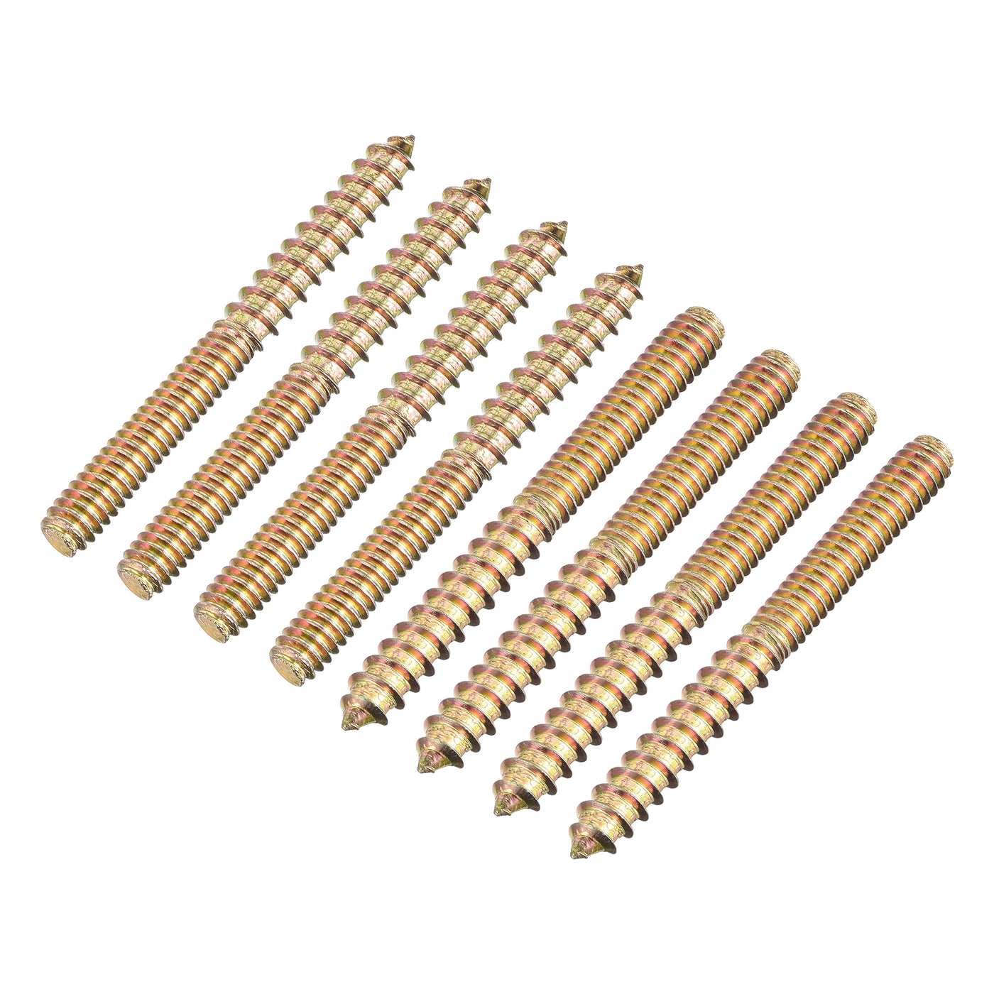 uxcell Uxcell 1/4-20x2-1/2" Hanger Bolts, 8pcs Double Ended Screws Wood Dowel Screws