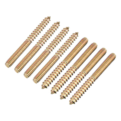 uxcell Uxcell 1/4-20x2-1/2" Hanger Bolts, 8pcs Double Ended Screws Wood Dowel Screws