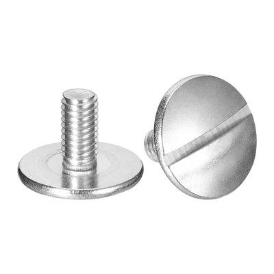 Harfington Uxcell M6x12mm Extra Large Flat Head Slotted Screws, 2pcs 304 Stainless Steel Bolts
