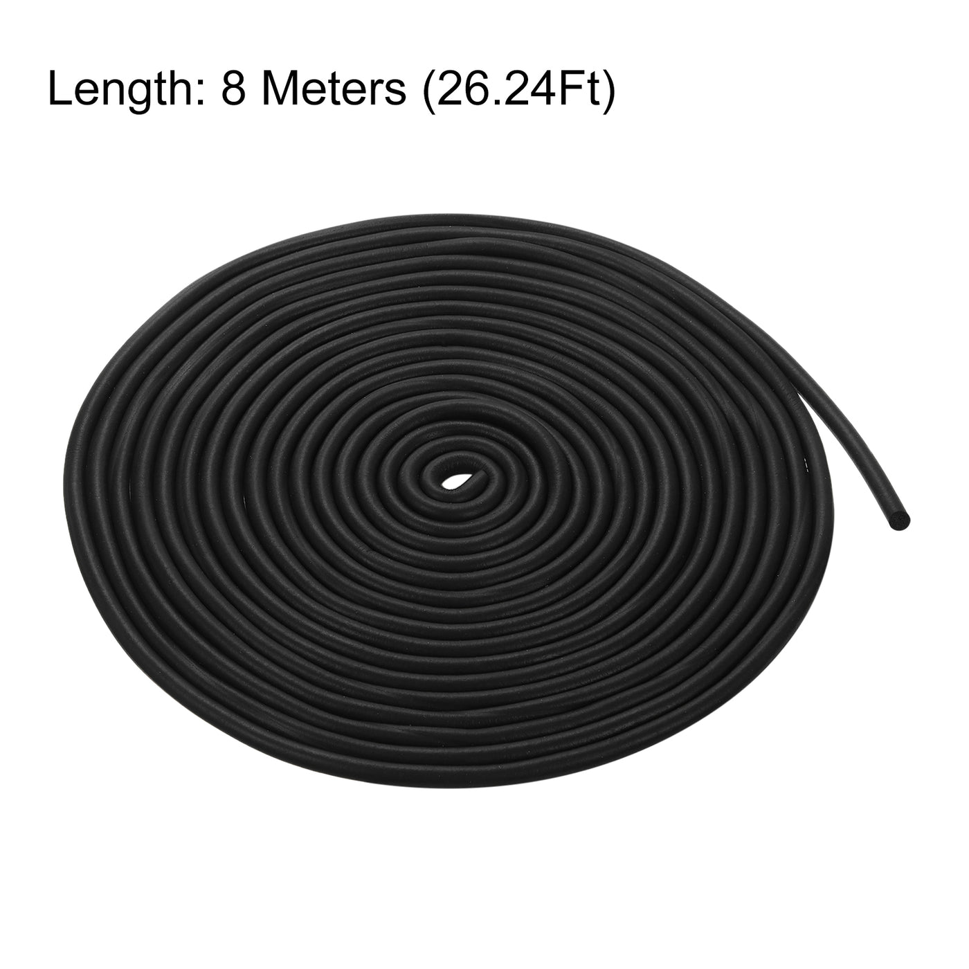 uxcell Uxcell Foam Rubber Weather Seal Strip, 7mm Diameter 8 Meters Long for DIY Gasket