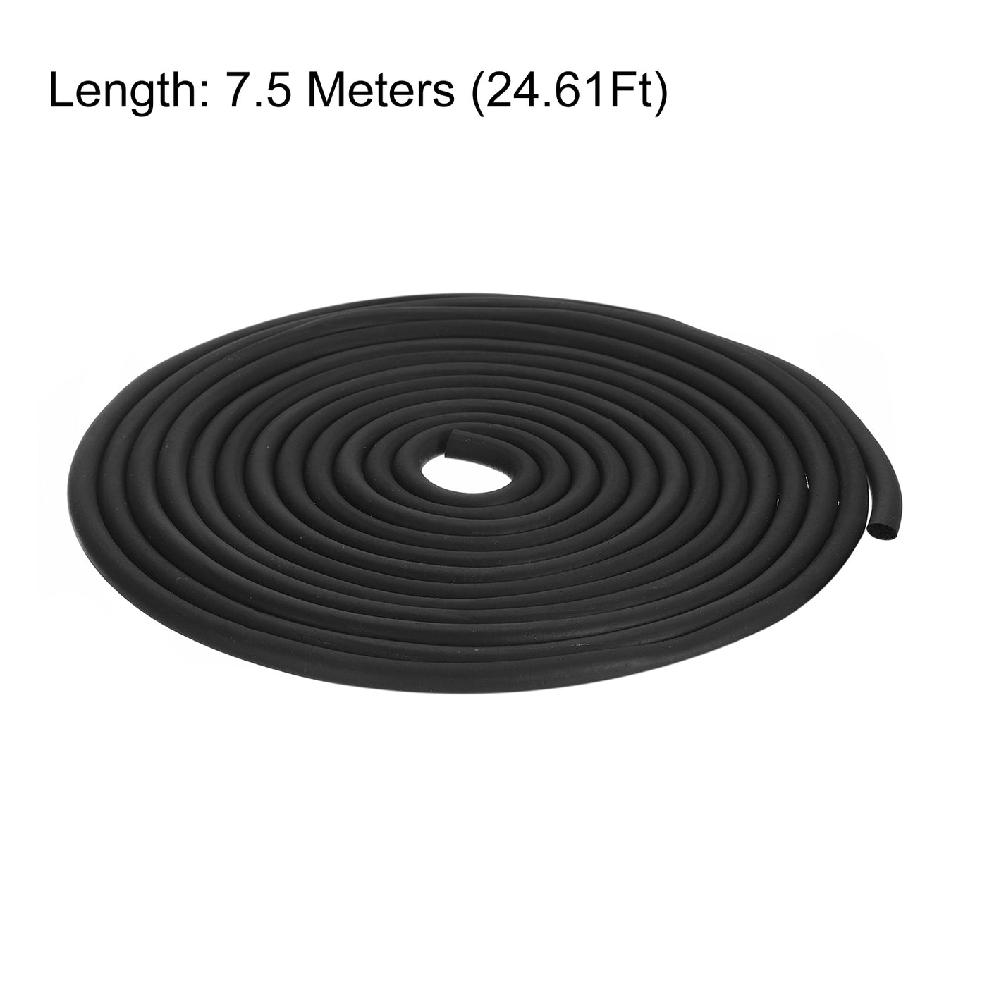 uxcell Uxcell Foam Rubber Weather Seal Strip, 6.35mm Diameter 7.5 Meters Long for DIY Gasket