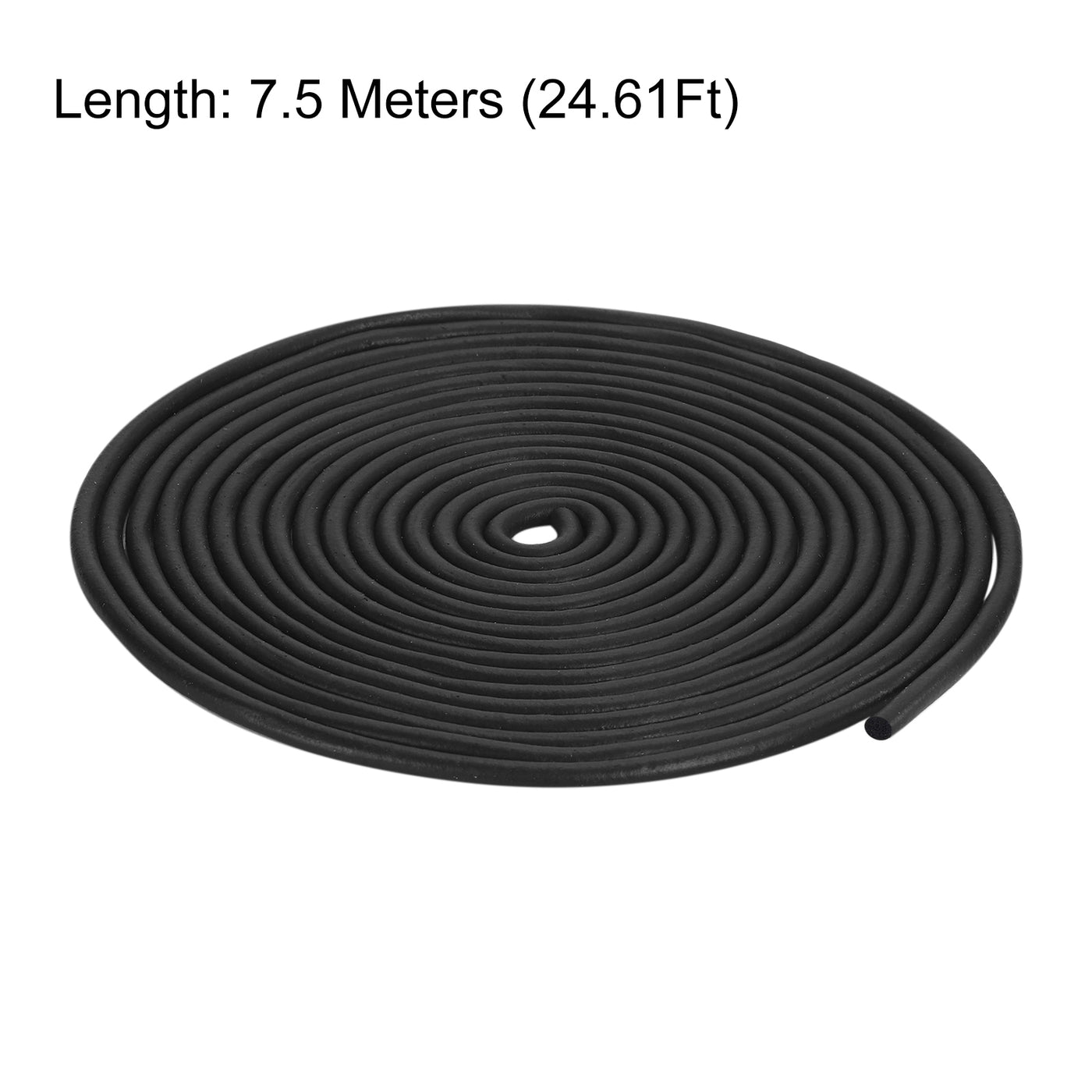 uxcell Uxcell Foam Rubber Weather Seal Strip, 4mm Diameter 7.5 Meters Long for DIY Gasket