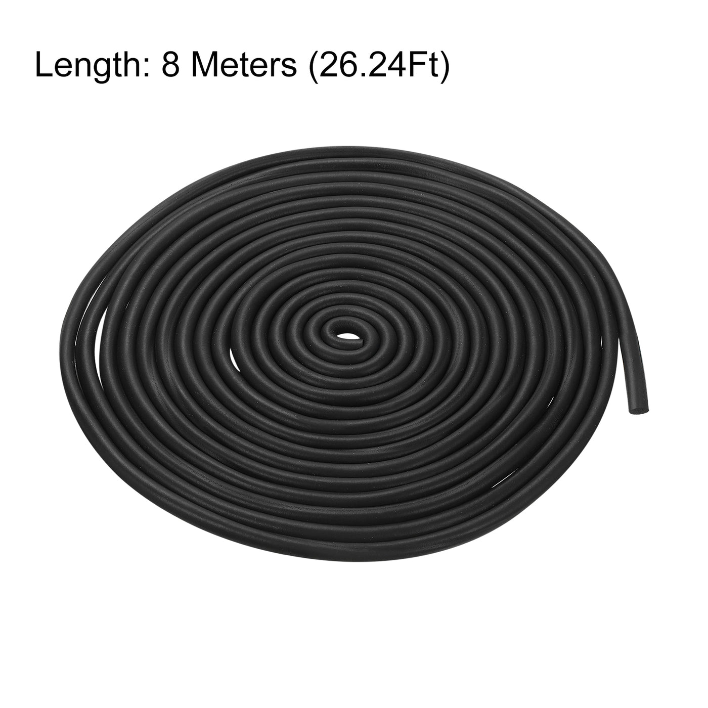 uxcell Uxcell Foam Rubber Weather Seal Strip, 10mm Diameter 8 Meters Long for DIY Gasket