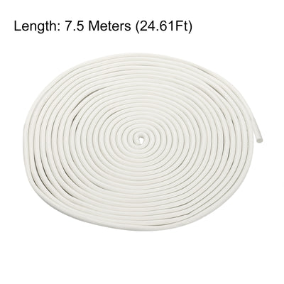 Harfington Uxcell Foam Rubber Weather Seal Strip, 6.35mm Diameter 7.5 Meters Long, White