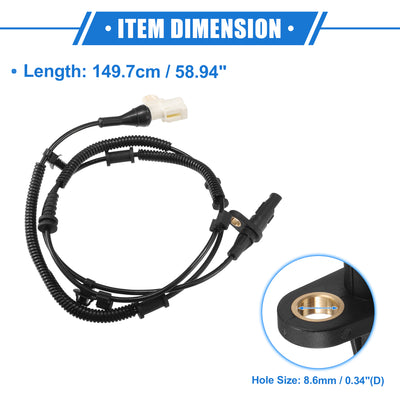 Harfington ABS Raddrehzahlsensor kompatibel für Ford F150 Pickup 2009-2010 4.6L 5.4L, individueller schwarzer ABS-Sensor hinten links aus Kunststoff