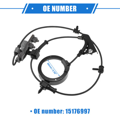 Harfington ABS Raddrehzahlsensor kompatibel für Chevrolet Colorado 2004-2009, individuell angefertigter schwarzer vorderer linker ABS-Sensor Nr. 15176997