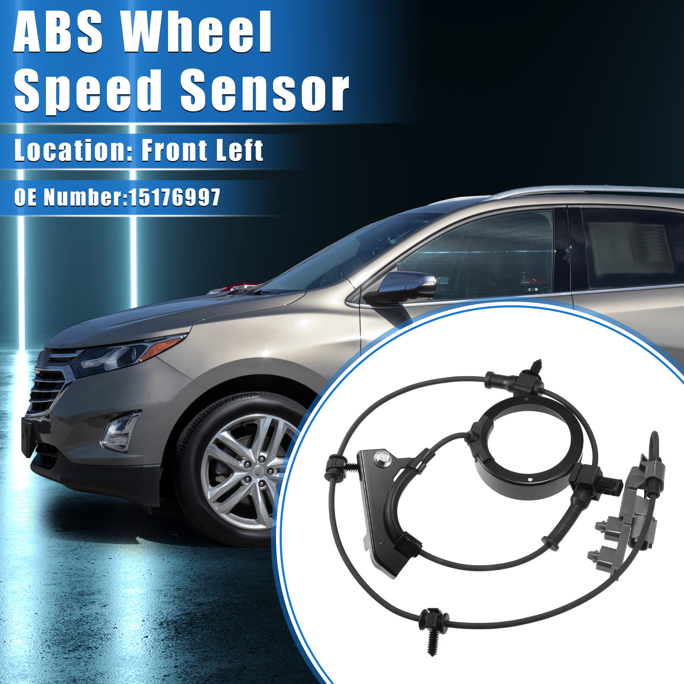 VekAuto ABS Raddrehzahlsensor kompatibel für Chevrolet Colorado 2004-2009, individuell angefertigter schwarzer vorderer linker ABS-Sensor Nr. 15176997