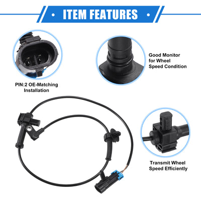 Harfington ABS Raddrehzahlsensor kompatibel für Chevrolet Avalanche 2007-2013, individuell angefertigter schwarzer ABS-Sensor hinten, Nr. 20938122/15121067/20763147