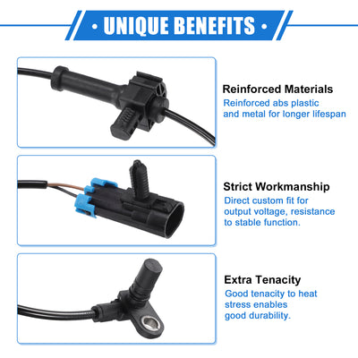 Harfington 2 Stück ABS Raddrehzahlsensor kompatibel für Chevrolet Avalanche 2007-2013, individueller schwarzer hinterer ABS Sensor Nr. 20938122/15121067/20763147
