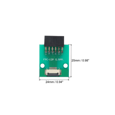 Harfington FFC FPC Converter Board 12 Pins 0.5mm 1.0mm Pitch to DIP 2.54mm PCB for LCD