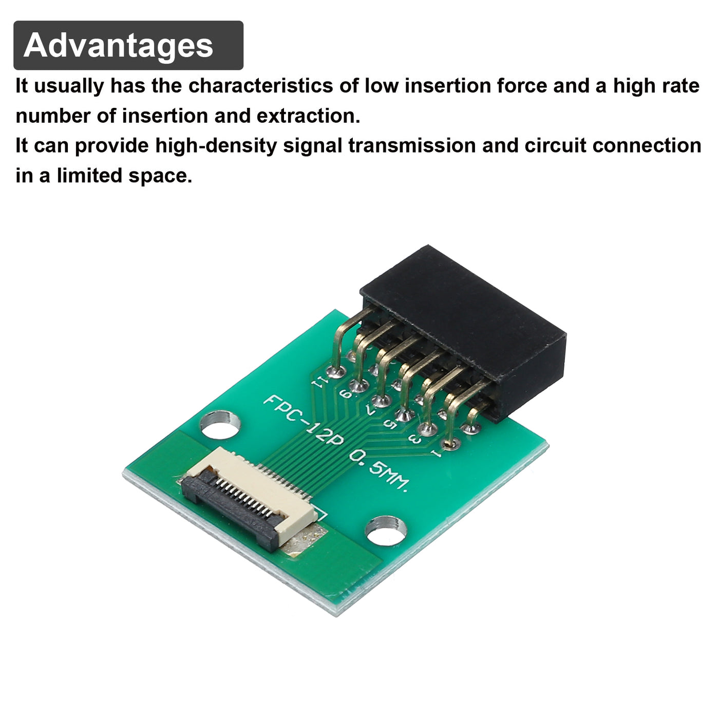 Harfington FFC FPC Converter Board 12 Pins 0.5mm 1.0mm Pitch to DIP 2.54mm PCB for LCD