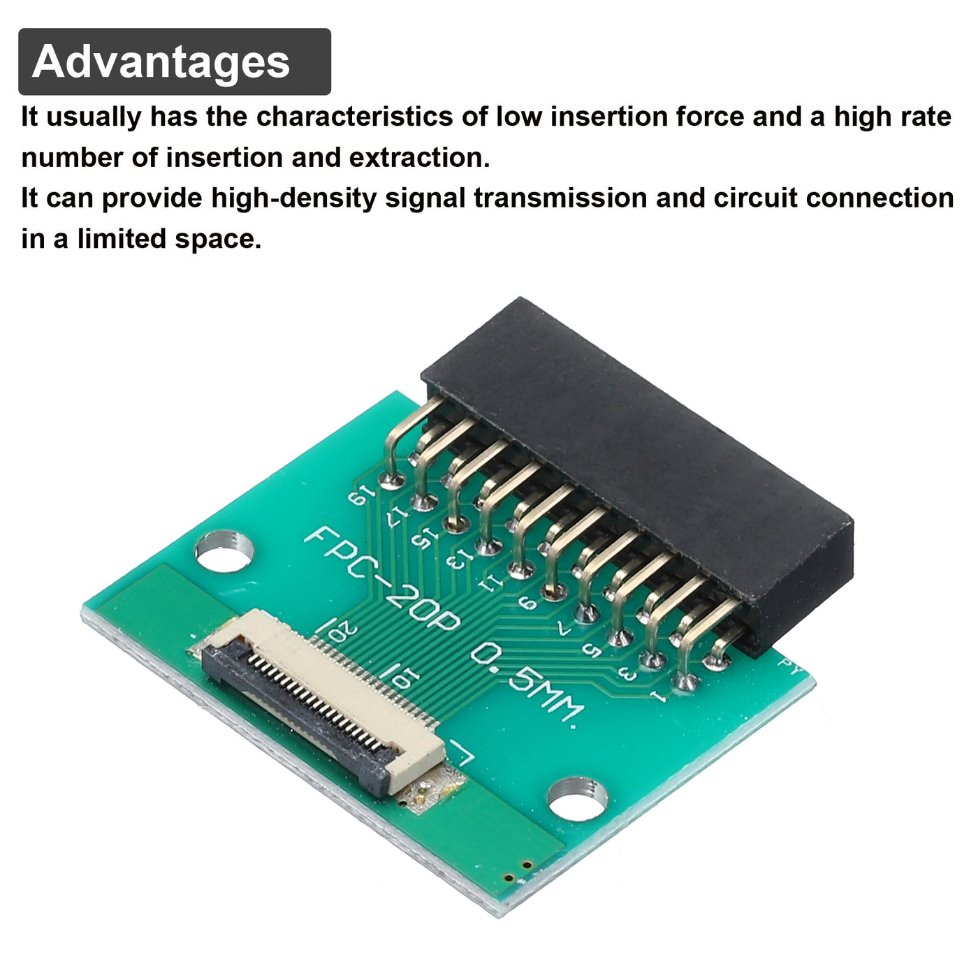 Harfington FFC FPC Converter Board 20 Pins 0.5mm 1.0mm Pitch to DIP 2.54mm PCB for LCD