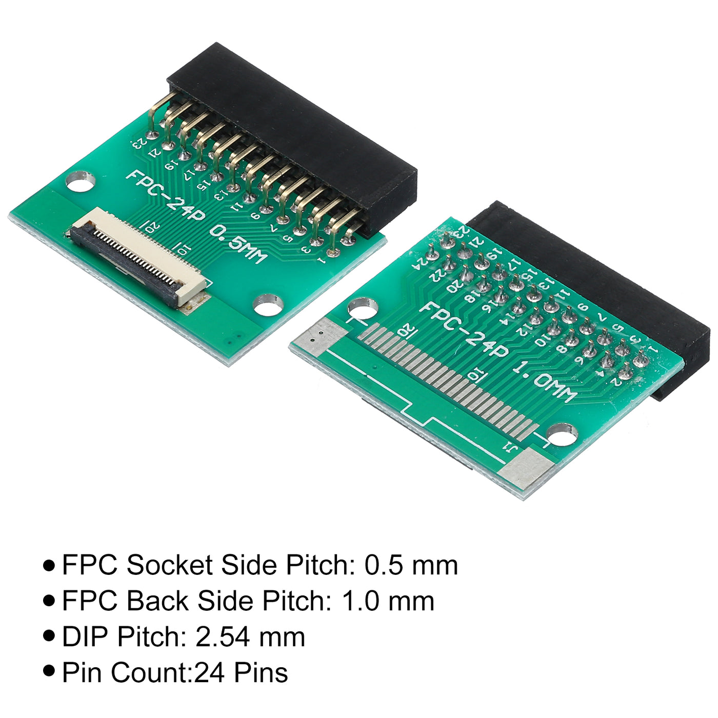 Harfington FFC FPC Konverterplatine 24 Pins 0,5 mm Rückseite 1,0 mm Pitch zu DIP 2,54 mm PCB Koppelungsadapter für LCD 3D Drucker