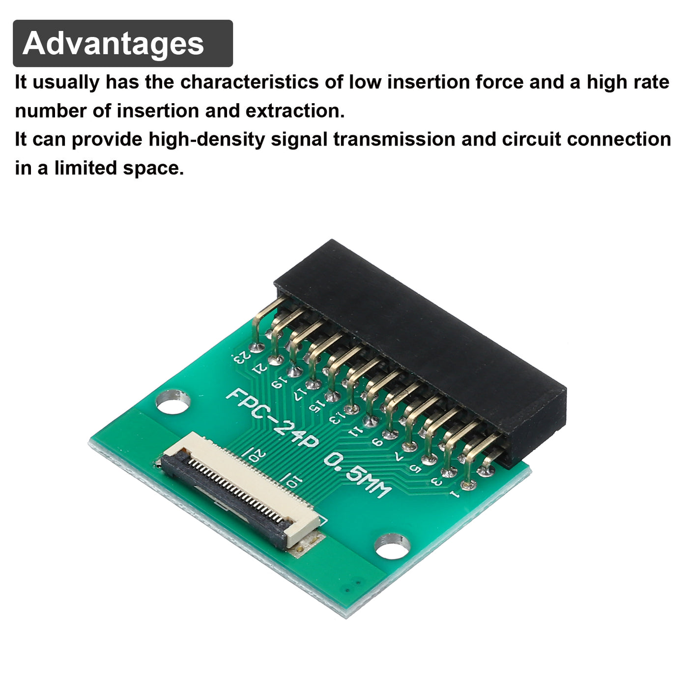 Harfington FFC FPC Konverterplatine 24 Pins 0,5 mm Rückseite 1,0 mm Pitch zu DIP 2,54 mm PCB Koppelungsadapter für LCD 3D Drucker