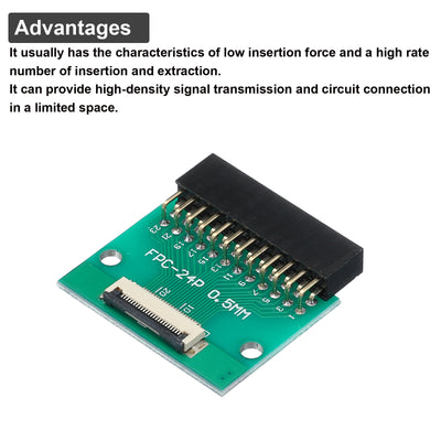 Harfington FFC FPC Konverterplatine 24 Pins 0,5 mm Rückseite 1,0 mm Pitch zu DIP 2,54 mm PCB Koppelungsadapter für LCD 3D Drucker