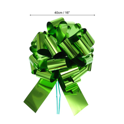 Harfington 16 Inch Extra Giant Large Pull Bow Christmas Metallic Car Gift Wrapping Bows Ribbon for Wedding Car Baskets Presents Big Gift Bow, Lawn Green