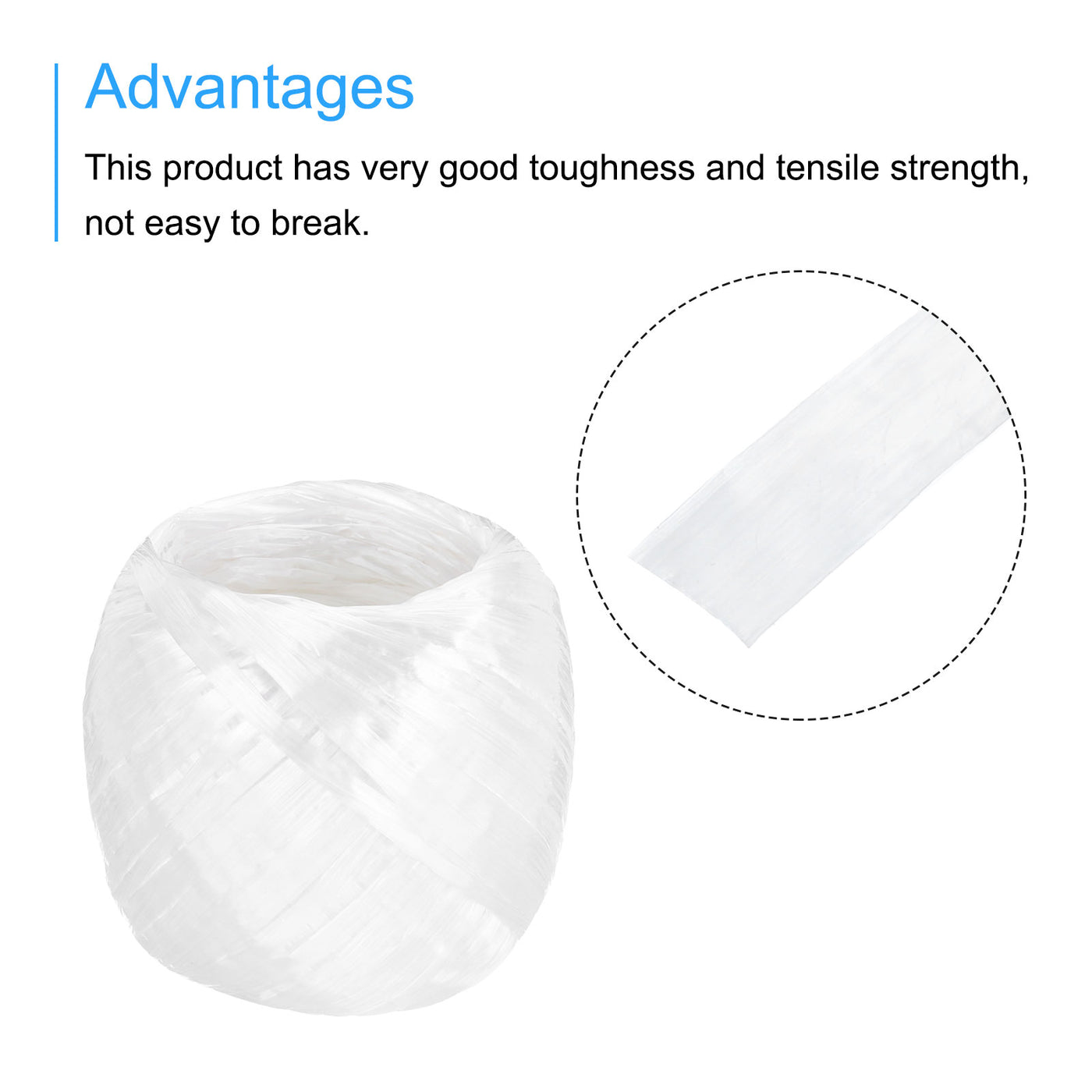 Harfington Polyester Nylon Plastic Rope Twine Household Bundled,55m Length,5 Pcs(White)