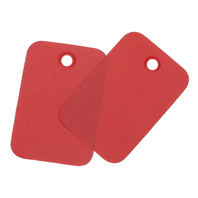 Harfington Waterproof Eyelet Hole Plastic Tags,Outdoor Tags,2x3cm Red 100 Pcs