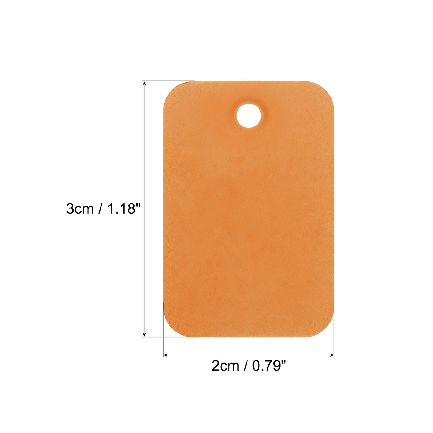 Harfington Waterproof Eyelet Hole Plastic Tags,Outdoor Tags,2x3cm Orange 100 Pcs