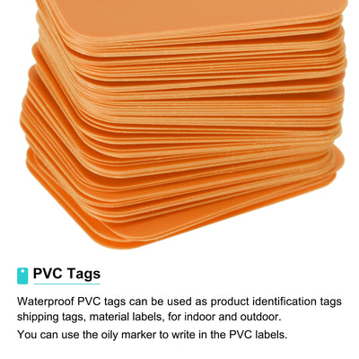 Harfington Waterproof Eyelet Hole Plastic Tags,Outdoor Tags,2x3cm Orange 100 Pcs