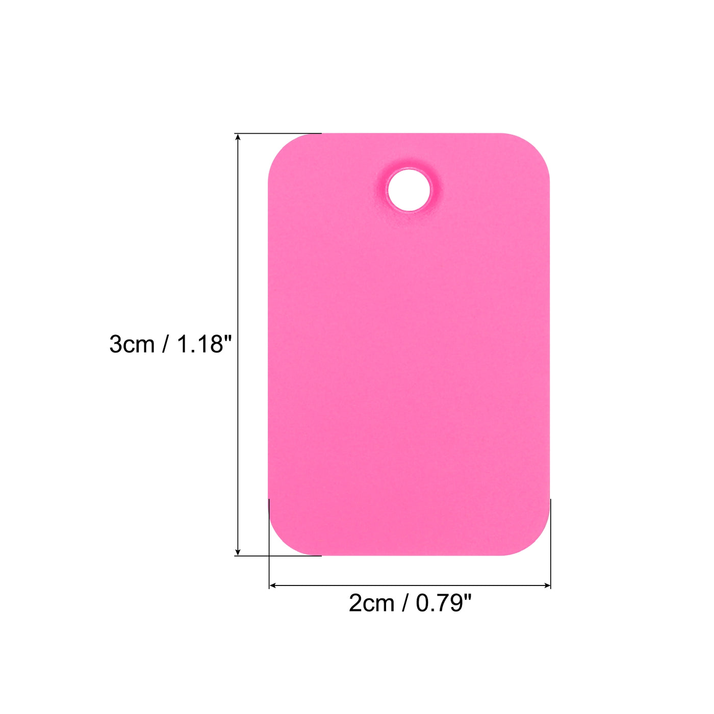 Harfington Waterproof Eyelet Hole Plastic Tags,Outdoor Tags,2x3cm Pink 100 Pcs