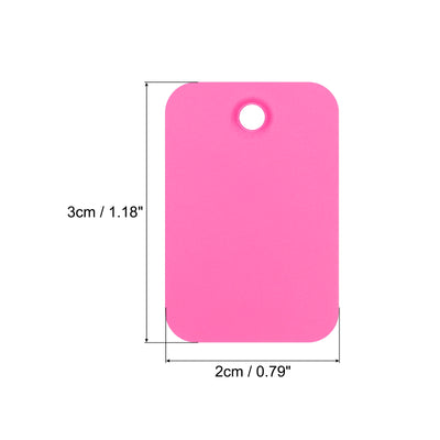 Harfington Waterproof Eyelet Hole Plastic Tags,Outdoor Tags,2x3cm Pink 100 Pcs