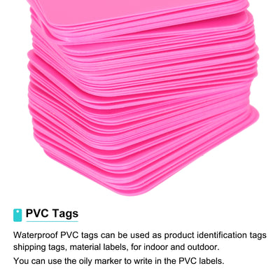 Harfington Waterproof Eyelet Hole Plastic Tags,Outdoor Tags,2x3cm Pink 100 Pcs