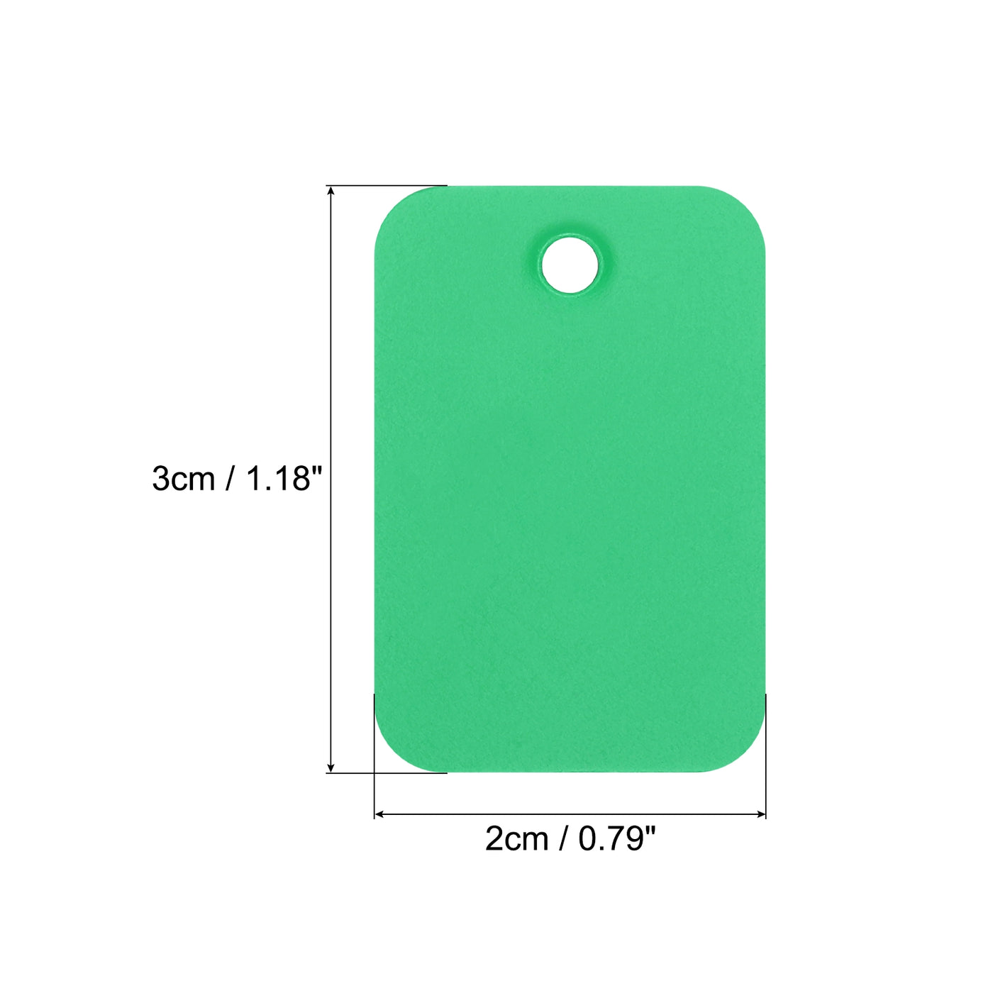 Harfington Waterproof Eyelet Hole Plastic Tags,Outdoor Tags,2x3cm Light Green 100 Pcs