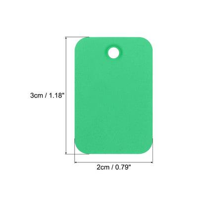 Harfington Waterproof Eyelet Hole Plastic Tags,Outdoor Tags,2x3cm Light Green 100 Pcs