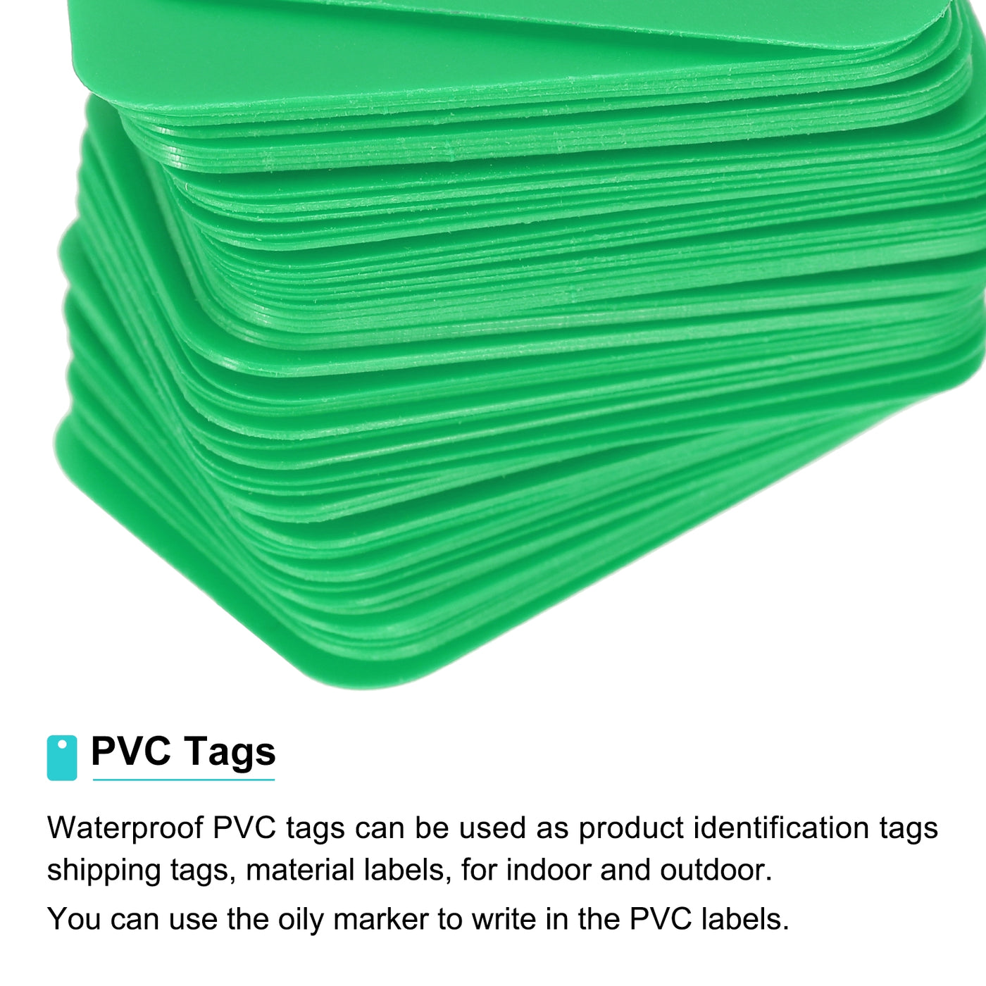 Harfington Waterproof Eyelet Hole Plastic Tags,Outdoor Tags,2x3cm Light Green 100 Pcs