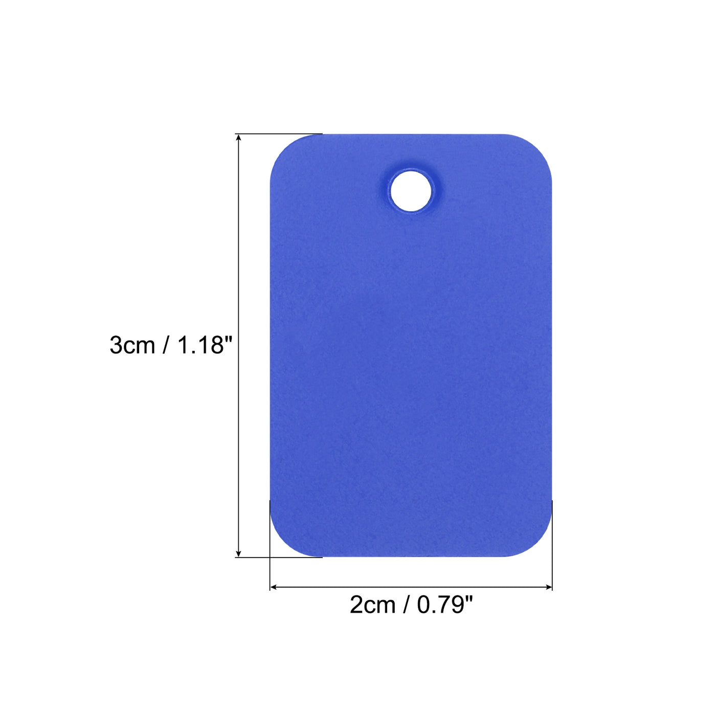 Harfington Waterproof Eyelet Hole Plastic Tags,Outdoor Tags,2x3cm Blue 100 Pcs